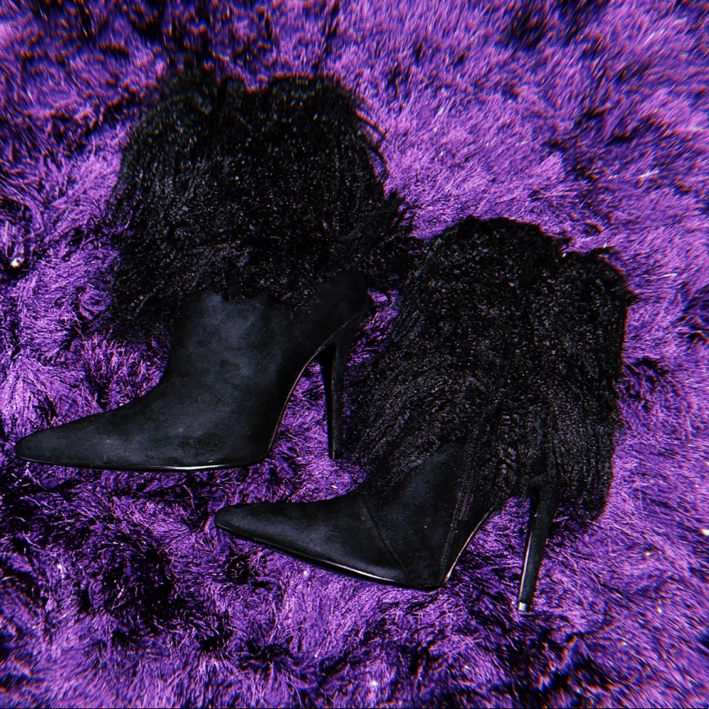 Shaggy fur Stiletto bootie